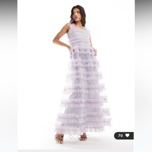 ASOS Empire Waist Ruffle Maxi Dress